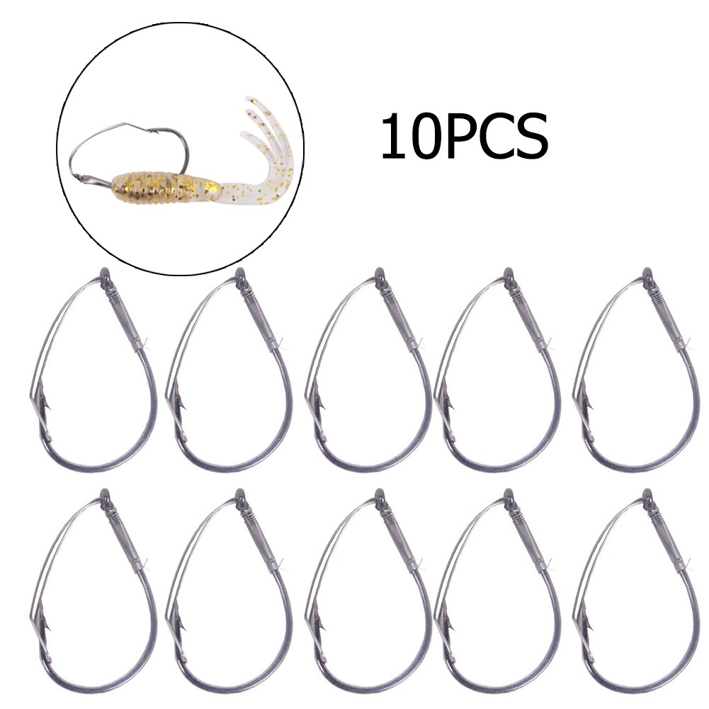 Fishing Hook Weedless - 10 шт./коробка, рыболовные крючки из высокоуглеродистой