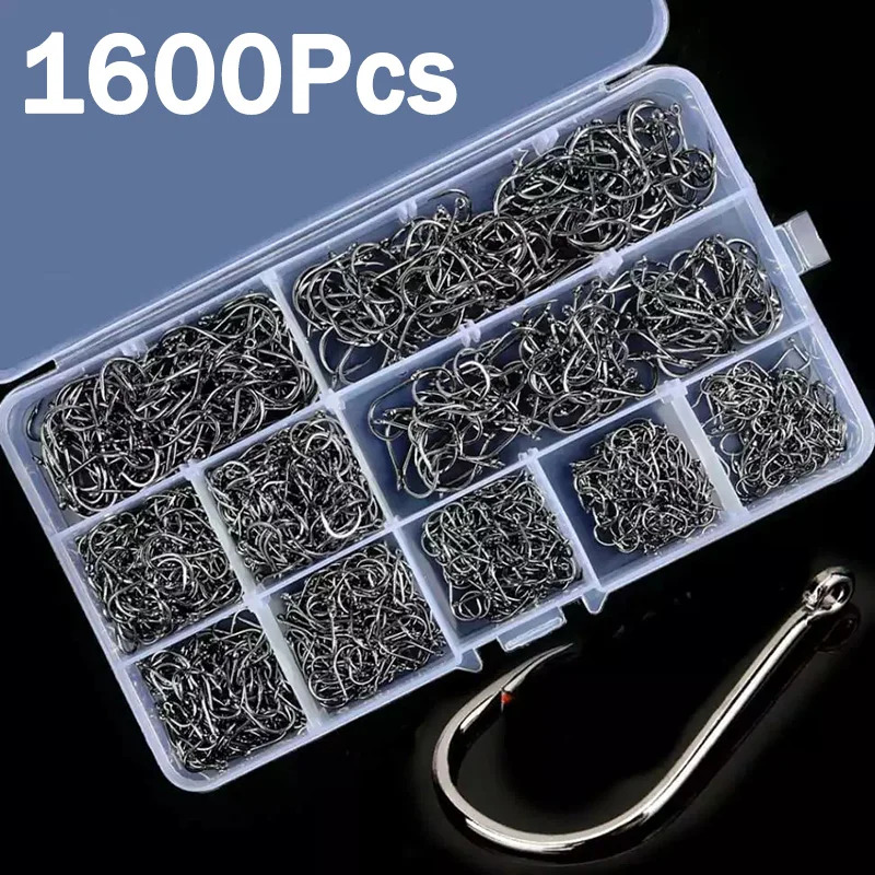 Fishing Hook Assortment - 50-1600 шт./кор. рыболовные крючки из углеродистой