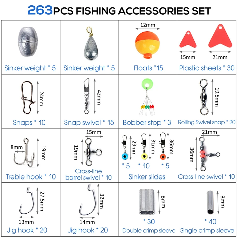 263 шт., набор аксессуаров для – обзор и цена Fishing Hook Jig