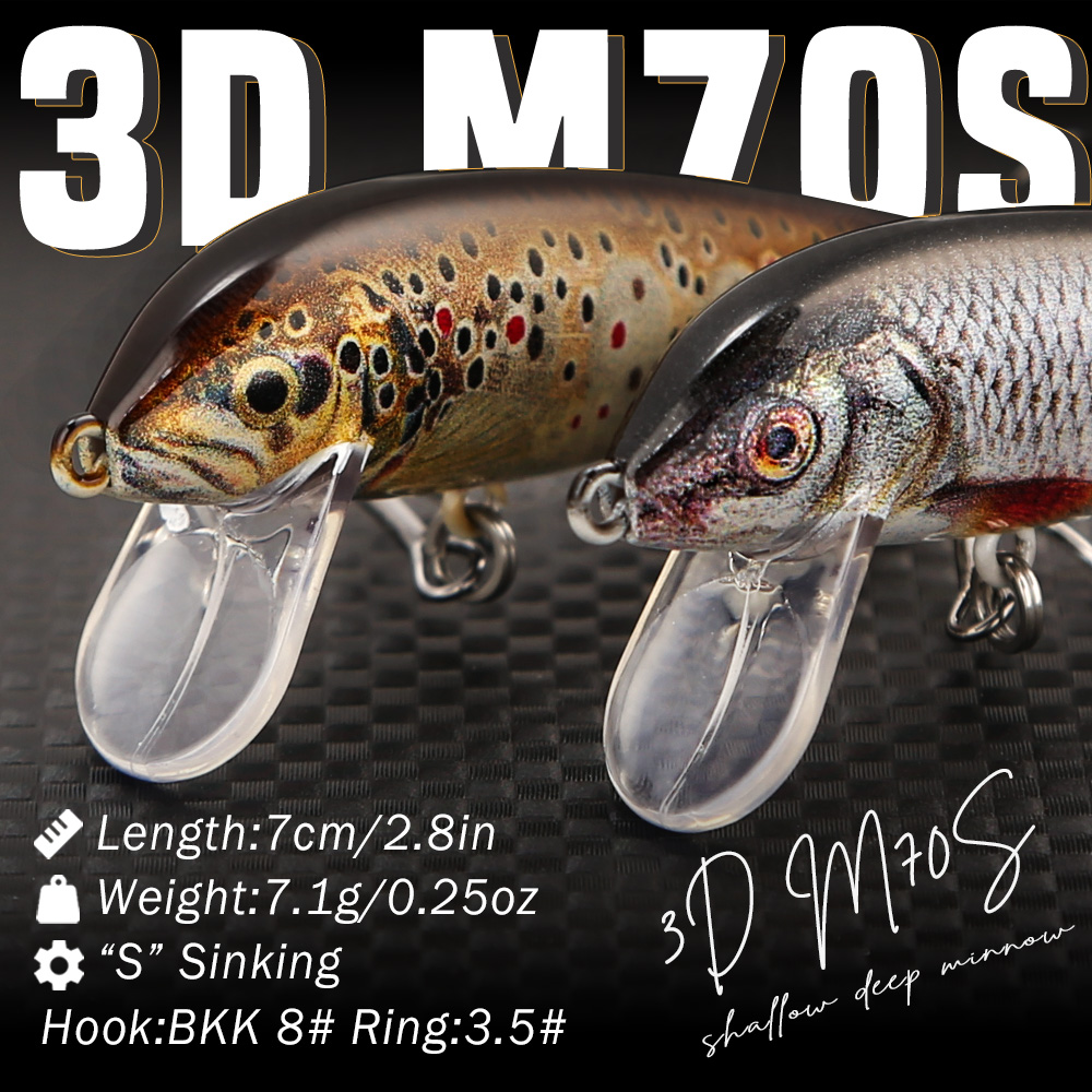Воблеры B&U Sinking Minnow, 3D – обзор и цена Fishing Hook Treble