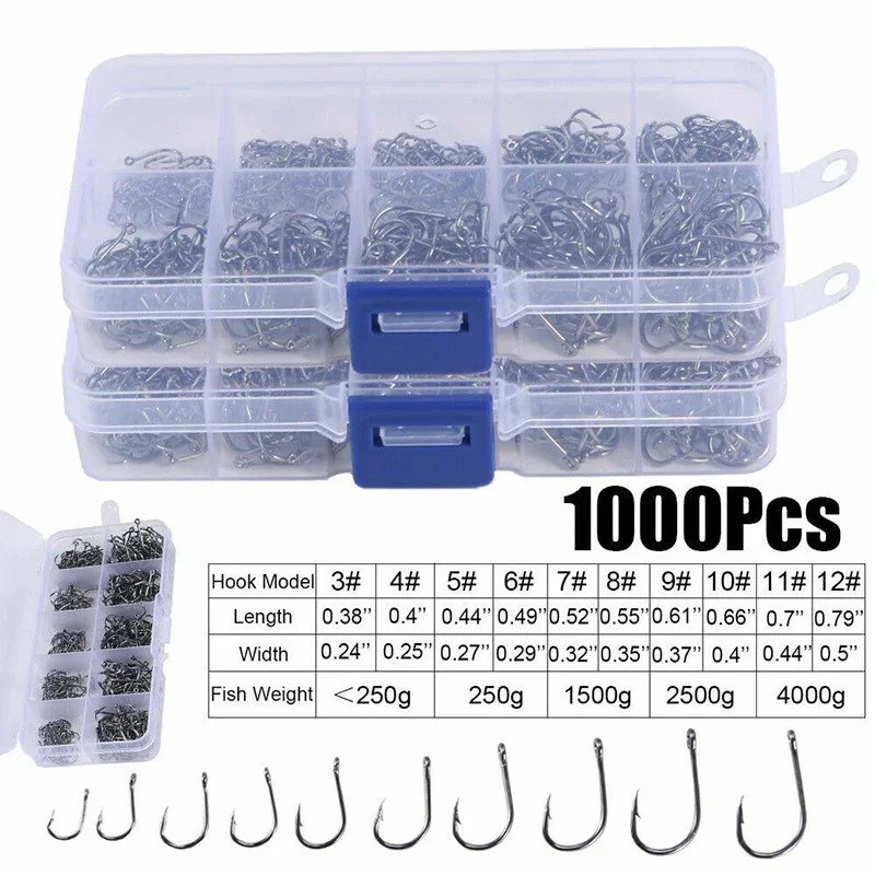 50-1600 шт./кор. рыболовные кр – обзор и цена Fishing Hook Assortment